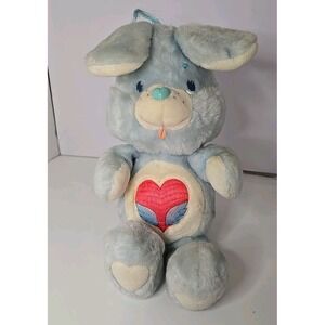 Vintage 1980s Care Bear Cousins Swift Heart Rabbit Animal Stuffed Plush Toy Blue